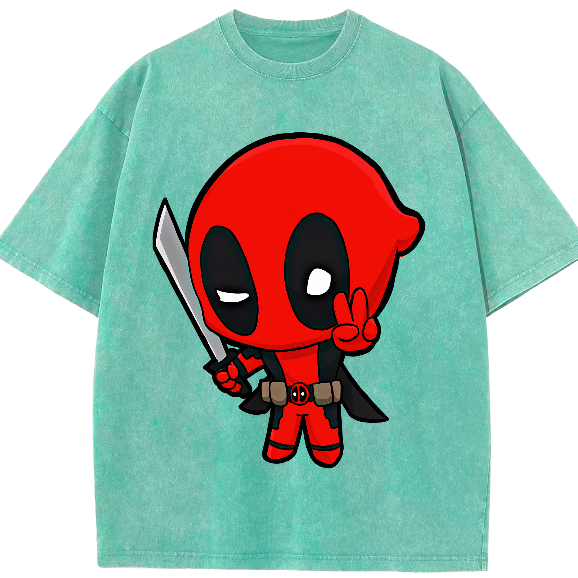 （画像用） Deadpool デッドプール 綿100% ヴィンテージ風 半袖Tシャツ（フロントプリント）